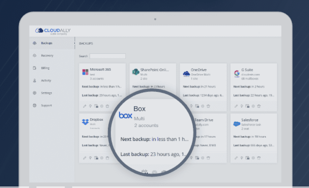 screenshot of Box Backup